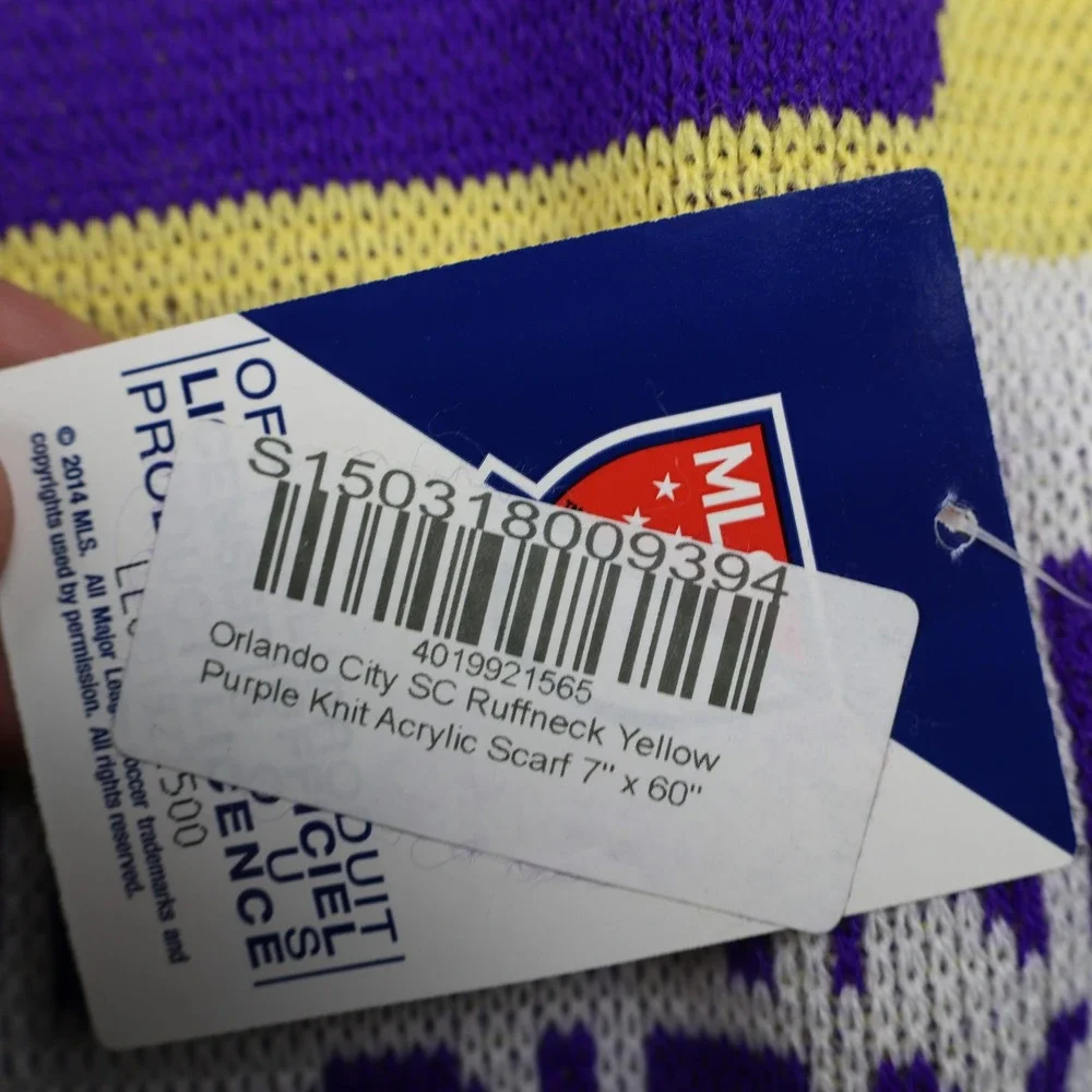 Orlando‎ City SC Scarf Mens One Size Purple Yellow MLS Soccer Made in England